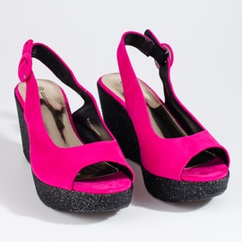 Light women's Shelovet pink wedge sandals 2