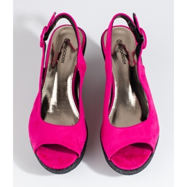 Light women's Shelovet pink wedge sandals 5