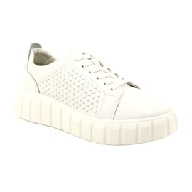 Evento 23PB32-5739 White Leather Tied Sneakers 1 Evento 23PB32-5739 White Leather Tied Sneakers 1