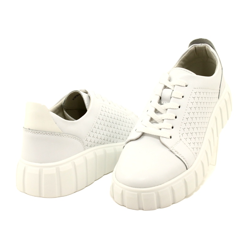 Evento 23PB32-5739 White Leather Tied Sneakers 4