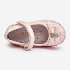 Vinceza Children's Ballerinas With Velcro Bow Pink Halle 2