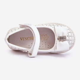 Vinceza Children's Ballerinas With Velcro Bow White Halle 2