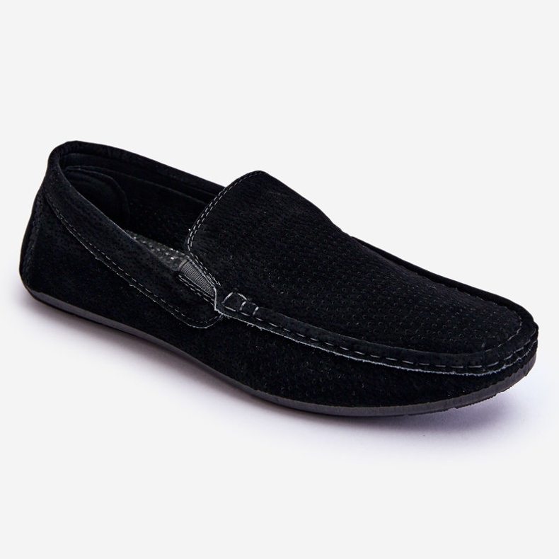 Men's Classic Suede Loafers Black Felixo 1