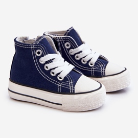 Children's High Sneakers With Zipper Navy Filemon blue 1