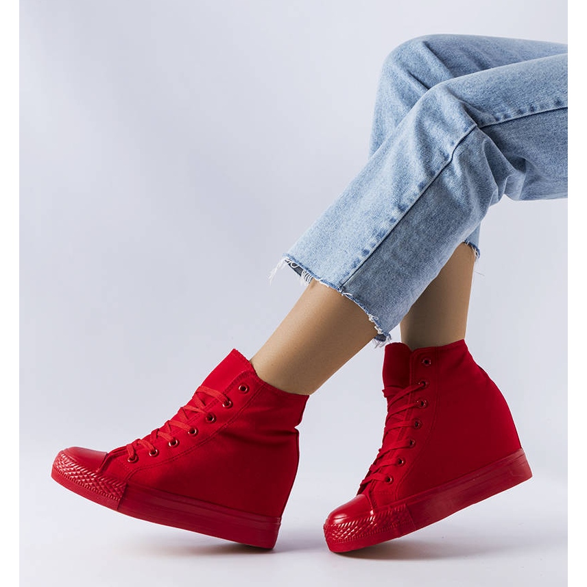Red Groussay wedge sneakers Fashionable women s shoes