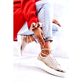 S.Barski Women's Brogues On The Beige And Gold Noriso Platform 5