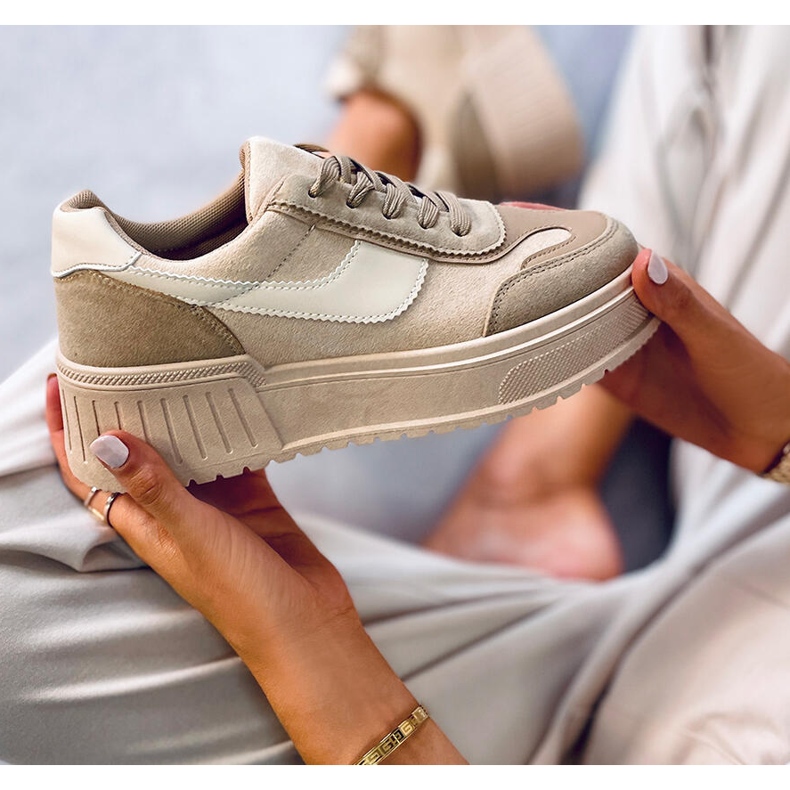 BM Platform sneakers Foret Khaki beige 1