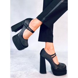 BM Prandi Black satin platform pumps 1 BM Prandi Black satin platform pumps 1