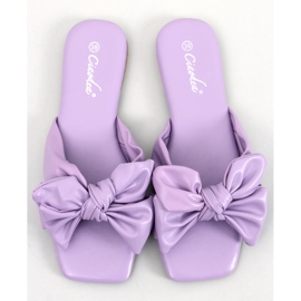 Minnen Purple Bow Slides 2