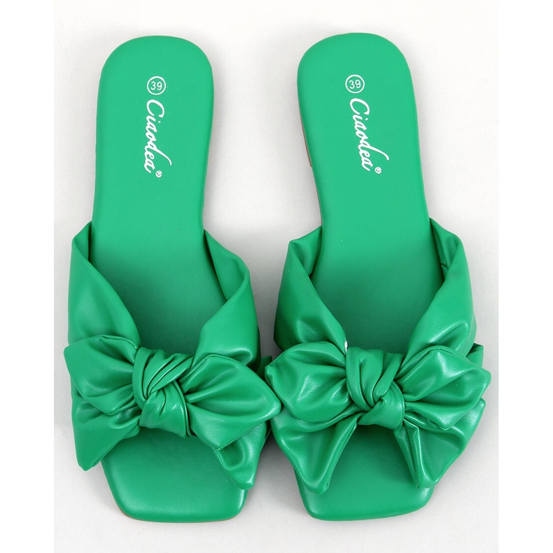 BM Minnen Green bow slippers 2
