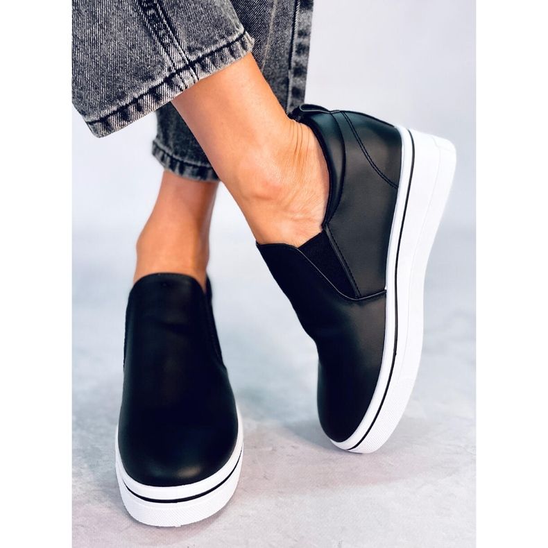 BM Naito Black wedge slip on sneakers 1