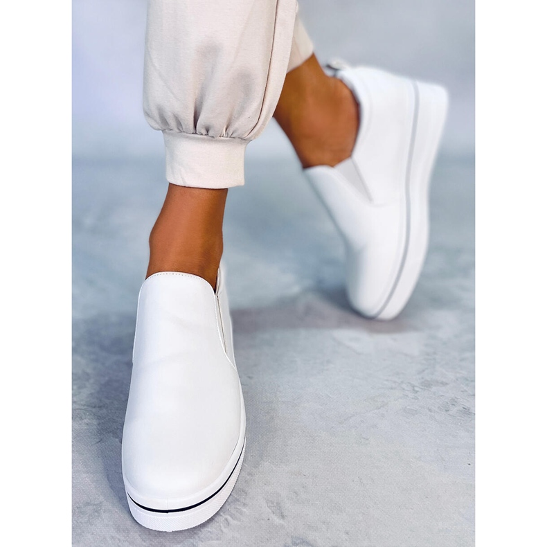 BM Naito White wedge slip on sneakers 1