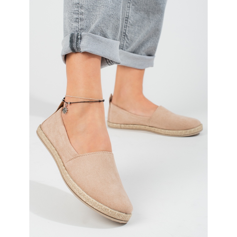 W. Potocki Women's beige espadrilles Potocki suede 1