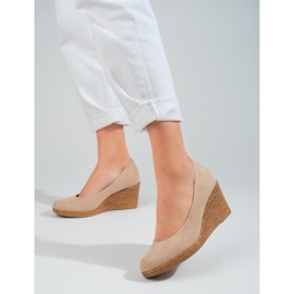 W. Potocki Women's beige wedge pumps from Potocki 1