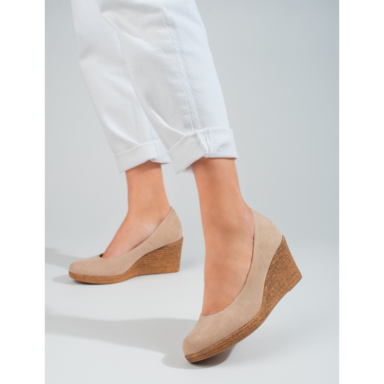 W. Potocki Women's beige wedge pumps from Potocki 1