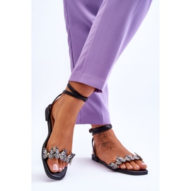 Women's Sandals With Decorative Butterflies Black Jeane 2