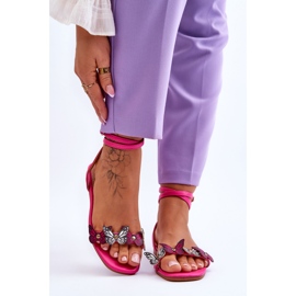 Women's Sandals With Decorative Butterflies Fuchsia Jeane pink 1
