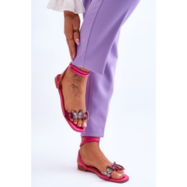 Women's Sandals With Decorative Butterflies Fuchsia Jeane pink 6