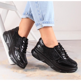 Women's patent leather shoes with zircons black Filippo DP2138 1