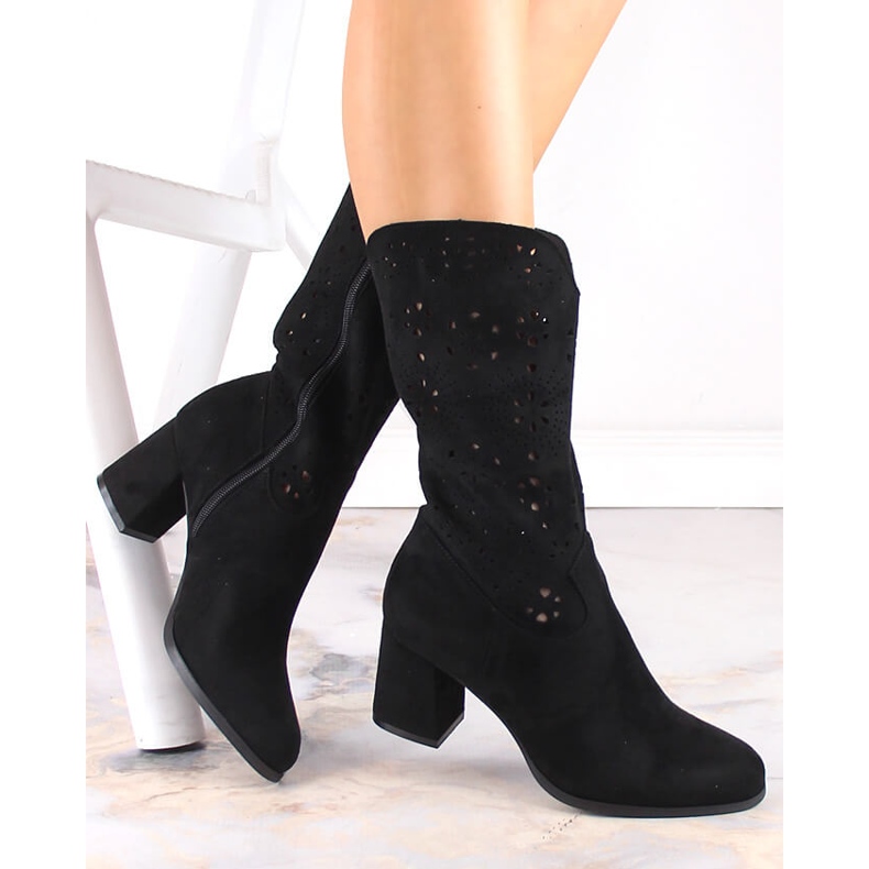 M. DASZYŃSKI Women's black spring cowboy boots M.Daszyński SA156-11 1