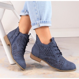 Women's spring openwork blue boots Jezzi ASA142-45 1
