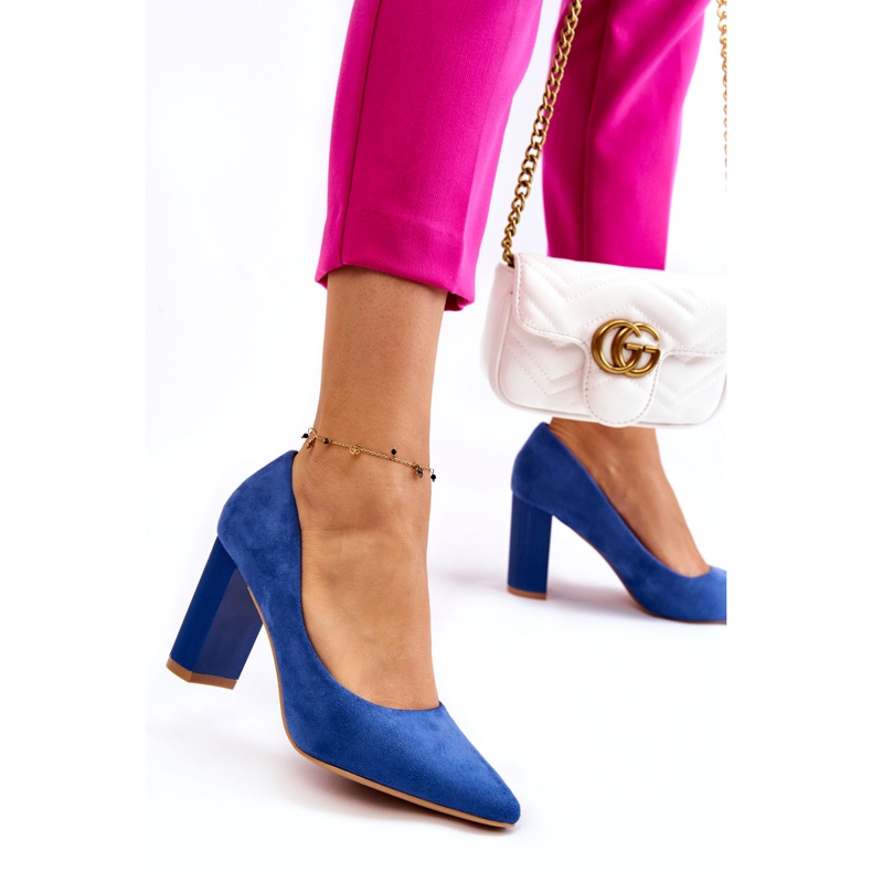 PS1 Blue Estellia Suede High Heel Pumps 2
