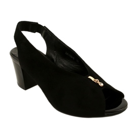 Women's sandals on the Daszyński post SA169-6 Black 1 Women's sandals on the Daszyński post SA169-6 Black 1