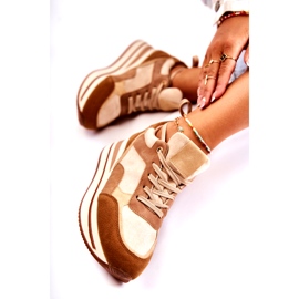 PS1 Women's Suede Sport Shoes Brown-Beige Elisse 3 PS1 Women's Suede Sport Shoes Brown-Beige Elisse 3