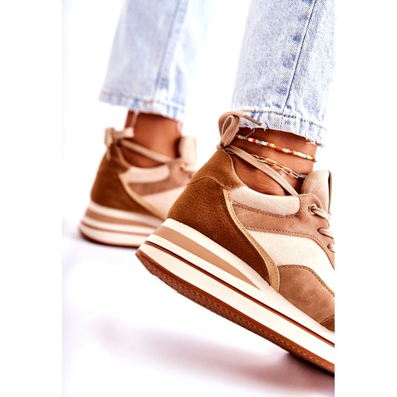 PS1 Women's Suede Sport Shoes Brown-Beige Elisse 2 PS1 Women's Suede Sport Shoes Brown-Beige Elisse 2