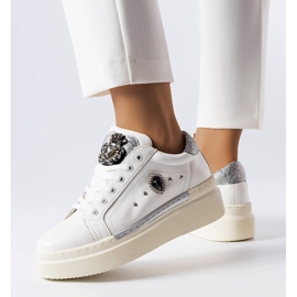 PA1 White sneakers with a low wedge from Cuillerier 1