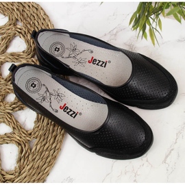 Women's openwork leather ballerinas black eVento 3621 4