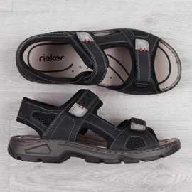 Rieker 26156 men's comfortable black Velcro sandals 1