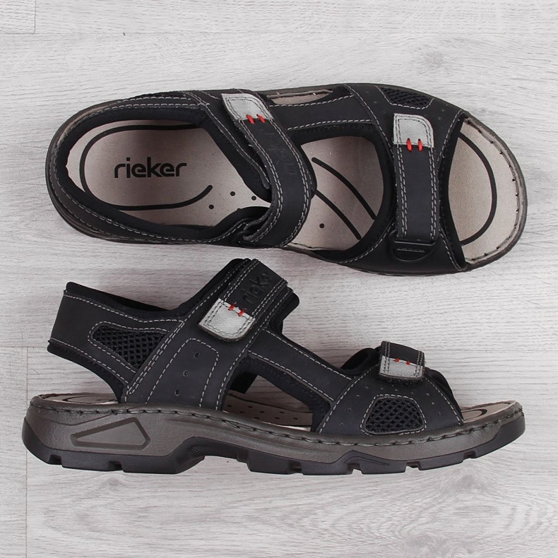 Rieker 26156 men's comfortable black Velcro sandals 1