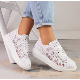 Women's lace shoes on the white platform Artiker 50C1115 2 Women's lace shoes on the white platform Artiker 50C1115 2