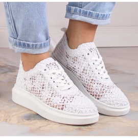 Women's lace shoes on the white platform Artiker 50C1115 1 Women's lace shoes on the white platform Artiker 50C1115 1