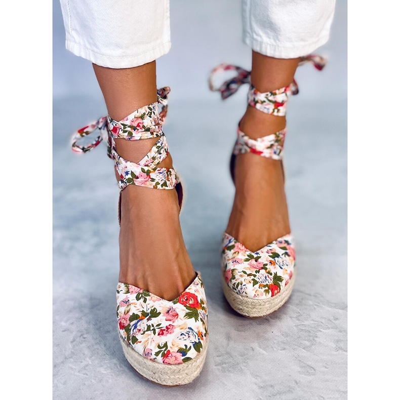 BM Floral wedge espadrilles from Aloro Beige 2