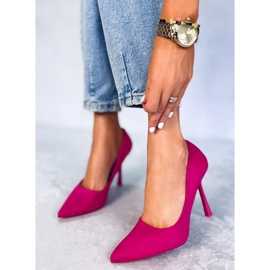 BM Women's Camerin Fuchsia suede heels pink 2