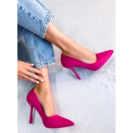 BM Women's Camerin Fuchsia suede heels pink 3