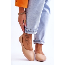 Stacee Leather Classic Ballerinas Beige 1