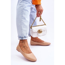 Stacee Leather Classic Ballerinas Beige 2