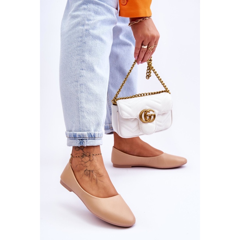 Stacee Leather Classic Ballerinas Beige 2 Stacee Leather Classic Ballerinas Beige 2