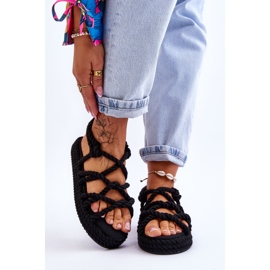 FG2 Women's Fashionable Braided Sandals Black Tiffanie 1