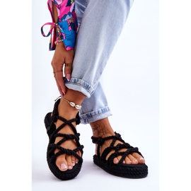 FG2 Women's Fashionable Braided Sandals Black Tiffanie 2