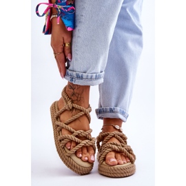 FG2 Women's Fashionable Braided Sandals Beige Tiffanie brown 1 FG2 Women's Fashionable Braided Sandals Beige Tiffanie brown 1