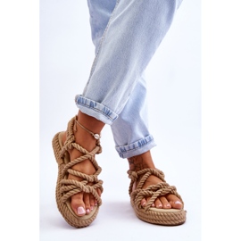 FG2 Women's Fashionable Braided Sandals Beige Tiffanie brown 2 FG2 Women's Fashionable Braided Sandals Beige Tiffanie brown 2