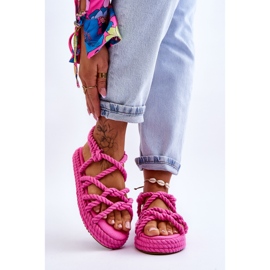 Women's Fashionable Braided Sandals Fuchsia Tiffanie pink 1 Women's Fashionable Braided Sandals Fuchsia Tiffanie pink 1