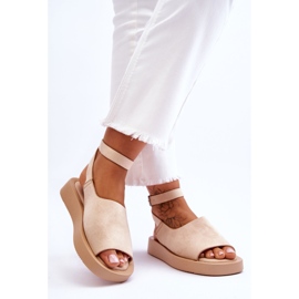 Comfortable Women's Sandals On The Platform Beige Rubie brown 2