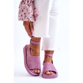 FG2 Comfortable Women's Platform Sandals Purple Rubie violet 1