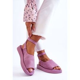 FG2 Comfortable Women's Platform Sandals Purple Rubie violet 2