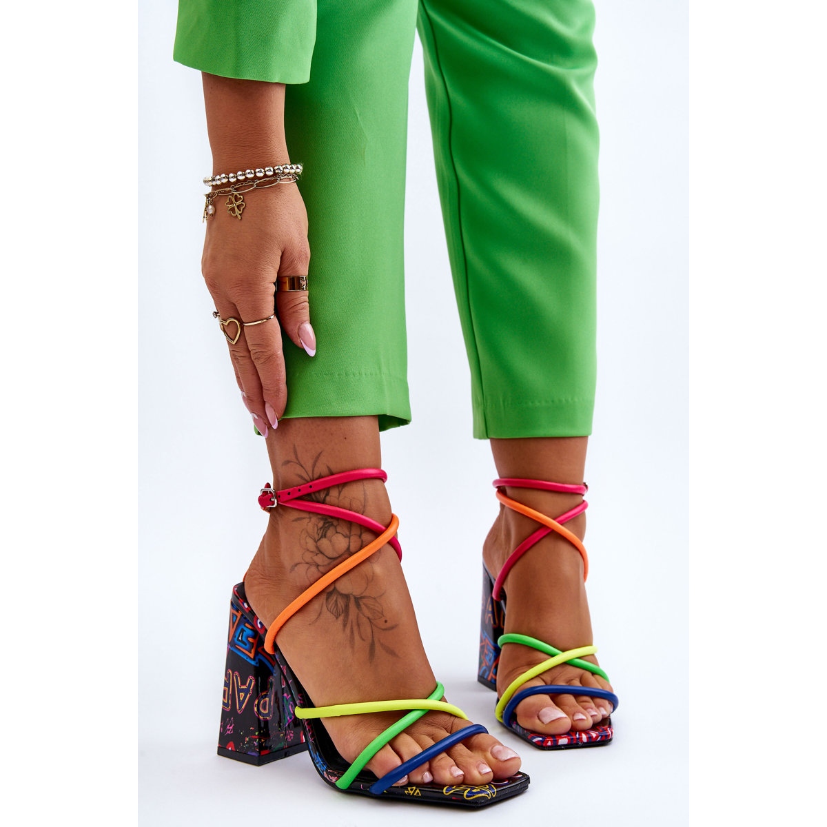 Fashionable Multicolor High Heel Sandals Josette Fashionable Shoes